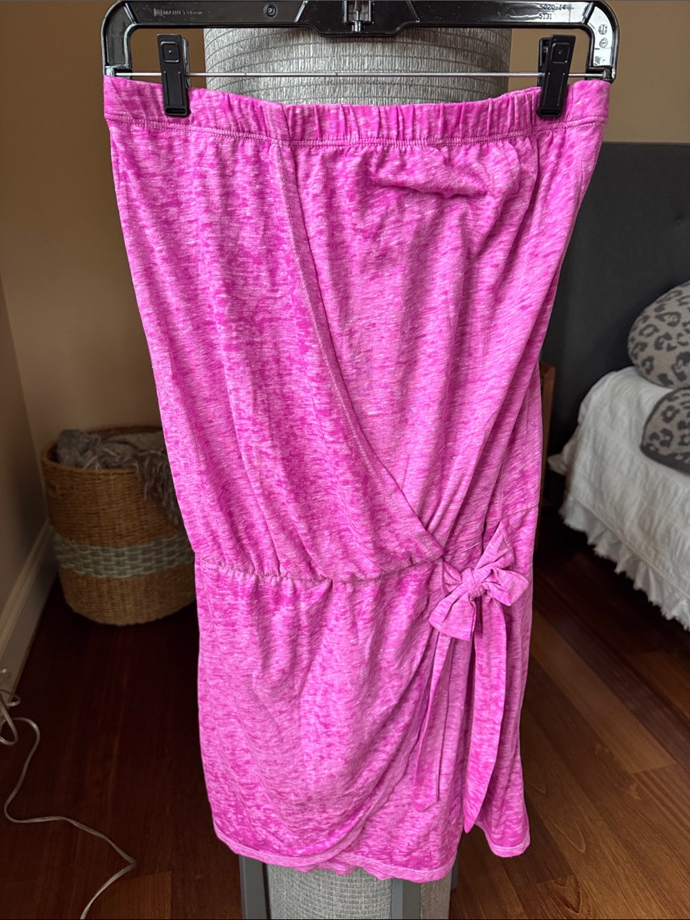 Women’s Pink Tie-Side Swim Cover-Up Dress